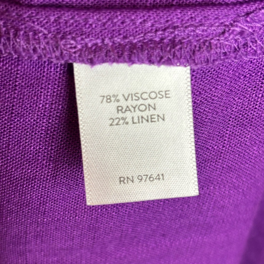 J. Jill Midi Dress Sz M Seamed Button Front Linen Blend 3/4 Sleeve - Picture 8 of 10